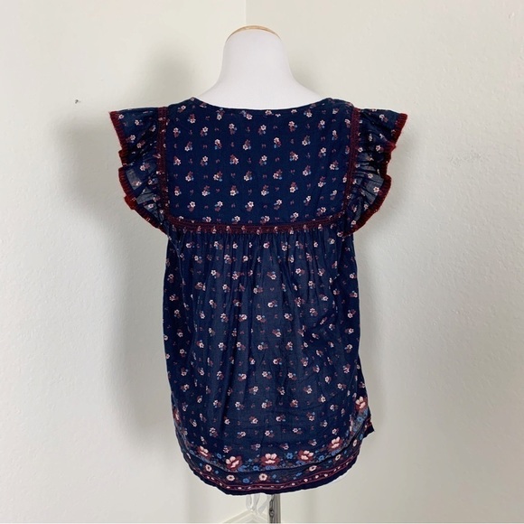 𝅺J. Crew Point Sur Flutter Sleeve Peasant Top Size XS - Picture 13 of 15